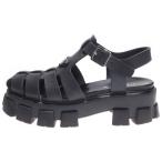 ショッピングプラダ PRADA プラダ Monolith Round Toe Sandals モノリス トライアングルロゴ ラバーサンダル シューズ ブラック 1X853M