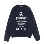 DSQUARED2 ディースクエアード フロントロゴプリント クルーネックスウェット ブラック S74GU0425 S25042