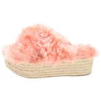 miumiu ミュウミュウ エスパドリーユ ファーサンダル シューズ レディース ピンク 5XX071