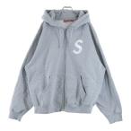 SUPREME シュプリーム 23AW S Logo Zip Up Hooded Sweatshirt Sロゴ刺繍 ジップアップ スウェットパーカー フーディー アッシュグレー