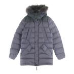 DUVETICA デュベティカ ファーフード/エルボパッチ付き ダウンジャケット ブラウン 01907096