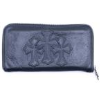 CHROME HEARTS クロムハーツ REC F ZIP 3クロス ラウンドジップレザーウォレット 財布 ブラック BCA368