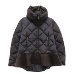 ショッピングMONCLER MONCLER モンクレール VOUGLANS スタンドカラー ジップアップ キルティング ダウンジャケット フリル ブラック レディース A20934680980