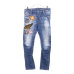 DSQUARED2 ディースクエアード TIDY BIKER JEAN タイディー バイカー ジーン パッチ付きスキニーデニムパンツ インディゴ S74LB00737