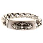 CHROME HEARTS クロムハーツ ID FLORAL CRS フローラルクロスIDクラシックリンク ブレスレット 11リンク シルバー BCA164