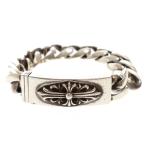 CHROME HEARTS クロムハーツ ID FLORAL CRS フローラルクロスIDクラシック シルバーブレスレット 13LINK
