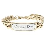 Christian Dior クリスチャンディオール ロゴプレートチェーンリンクブレスレット シルバー N2064HOMMT