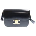 CELINE セリーヌ Classic triomphe shoulder bag クラシックトリオンフレザーショルダーバッグ ブラック 187363BF4.38NO