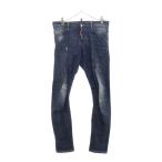DSQUARED2 ディースクエアード 15AW SEXY TWIST JEAN ペイント加工 ダメージデニムパンツ インディゴ S74LA0832 S30342