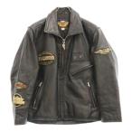 ハーレーダビッドソン LOGO WAPPENN LEATHER JACKET ロゴワッペンレザージャケット シングルライダースジャケット ブラック 40133