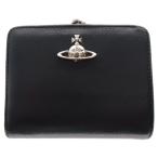 Vivienne Westwood ヴィヴィアンウエストウッド ロゴプレート二つ折り財布 レザーウォレット がま口コインケース ブラック 51010020