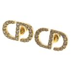 Christian Dior クリスチャンディオール Petit CD ロゴ ピアス GP ラインストーン ゴールド アクセサリー