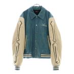 AMIRI アミリ BONES VARSITY JACKET ボーン コーデュロイジャケット ブルー/ホワイト SRPS23MOS010SMRW0016