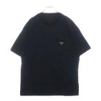 PRADA プラダ トライアングルロゴ ポケットジップ クルーネック半袖Tシャツカットソー ブラック