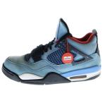 ナイキ ×トラヴィススコット AIR JORDAN 4 エアジョーダン4 レトロ ハイカットスニーカー シューズ ブルー US10.5/28.5cm 308497-406