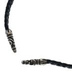 CHROME HEARTS クロムハーツ LEATHER BRAID スクロールレザーブレイド シルバーネックレス シルバー/ブラック