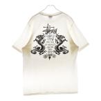STUSSY ステューシー 25SS DOUBLE DRAGON TEE PIGMENT DYED ダブルドラゴンプリント半袖カットソー 半袖Tシャツ ピグメントダイ ホワイト