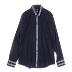 DOLCE & GABBANA ドルチェアンドガッバーナ フロントストライプデザイン長袖シャツ ネイビー G5515T