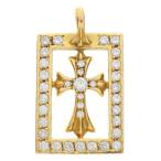 クロムハーツ 22K FRMD OPN BBYFAT P/D 22K フレームドオープン ベイビーファット アフターPAVEダイヤ ゴールドネックレストップ