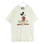 ショッピングgucci GUCCI グッチ × DISNEY ディズニー オーバーサイズ フロントロゴプリントクルーネック半袖Tシャツカットソー グレー 565806 XJB67
