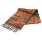 ショッピングHERMES HERMES エルメス ブリッド ドゥ ガラ カシミヤマフラー グレー/オレンジ レディース