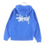 STUSSY ステューシー BASIC LOGO HOODIE ロゴプリントスウェットパーカー フーディ ブルー