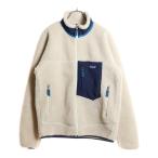 ショッピングパタゴニア PATAGONIA パタゴニア CLASSIC RETRO-X JACKET 23056FA20 ワンポイントロゴ ボアフリースジャケット ジップジャケット ベージュ/ネイビー