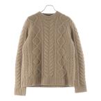 DSQUARED2 ディースクエアード 15AW フロントワンポイントロゴプレートケーブルニットセーター ブラウン S74HA0618