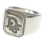 ショッピングdior DIOR ディオール ラインストーン オブリーク シグネットリング シルバー