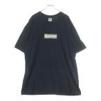 SUPREME シュプリーム 22SS ×BURBERRY Box Logo Tee バーバリー ボックスロゴ クルーネック半袖Tシャツカットソー ブラック