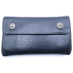 ショッピングクロムハーツ CHROME HEARTS クロムハーツ WAVE ウェーブ レザーウォレット 財布 ブラックBCA375