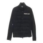 MONCLER GRENOBLE モンクレールグルノーブル ロゴプリントフリース素材フロントダウンジャケット ブラック I20978G00005