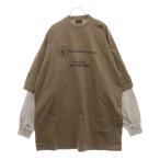 バレンシアガ Food Holiday Two Piece Long Sleeved Shirt プリントロゴレイヤード長袖Tシャツ 698089 TMVL2 ベージュ