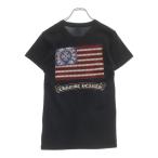 CHROME HEARTS クロムハーツ OLD American Flag Therma バックプリント 半袖カットソー Tシャツ ブラック レディース
