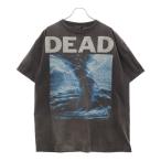 SAINT MICHAEL セントマイケル 24SS TEE DEAD ヴィンテージ加工 プリント半袖Tシャツ ブラック SM-YS8-0000-004