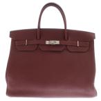 HERMES エルメス バーキン40 トゴ ルージュアッシュ ハンドバッグ シルバー金具 □O刻印