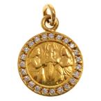 CHROME HEARTS クロムハーツ 22K CHRM ANGL MDL P/DIA エンジェルメダル PAVEダイヤ ペンダントトップ ゴールド