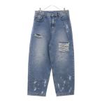 WIND AND SEA ウィンダンシー ×archive bold 939 アーカイブボールド ダメージ加工 ワイド デニムパンツ インディゴ AB24WSJN001