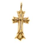 CHROME HEARTS クロムハーツ 22K DBL CH CRS P/DIA ダブルCHクロスチャーム PAVEダイヤ ペンダントトップ ゴールド BCA029