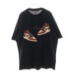 ジョーダンブランド エアジョーダン1 ハイシカゴ プリント Tシャツ カットソー 半袖 クルーネックTシャツ FD0536-010 ブラック