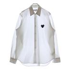PLAY COMME des GARCONS プレイコムデギャルソン 18SS ハートロゴ刺繍 コットン 長袖シャツ ホワイト レディース AX-B004