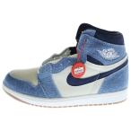 ナイキ AIR JORDAN 1 エア ジョーダン 1 レトロ ハイ オリジナル デニム ハイカットスニーカー インディゴ/ホワイト US9/27cm FQ2947-100