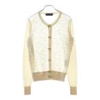 DOLCE & GABBANA ドルチェアンドガッバーナ フラワーボタン レース切替 シルク カーディガン ホワイト レディース FX180T JAMJN