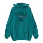 BALENCIAGA バレンシアガ 19AW Paris Flag Hoodie 570811 TGV68 ロゴ刺繍 パリフラッグフーディ プルオーバーパーカー グリーン