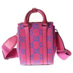 GUCCI グッチ GGエンボス 2Way レザー ショルダーバッグ ピンク 696010