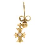 CHROME HEARTS クロムハーツ 22K TNY E CH PLS 1DIA タイニーE CHプラス ドロップピアス 1ダイヤ ゴールド BCA024