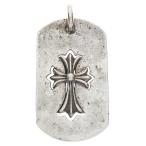 CHROME HEARTS クロムハーツ D TAG LRG TNY CRS カットアウトタイニーCHクロス ラージドッグタグ ネックレストップ シルバー