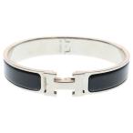 HERMES エルメス クリッククラックH M バングル シルバー金具 アクセサリー ブラック/シルバー