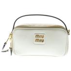 miumiu ミュウミュウ ロゴ 2WAYショルダーバッグ レザー ホワイト レディース 5BH229