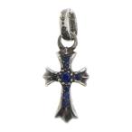 CHROME HEARTS クロムハーツ CRS BBYFAT P SAP ベイビーファットクロス PAVEサファイア ペンダントトップ シルバー BCA236